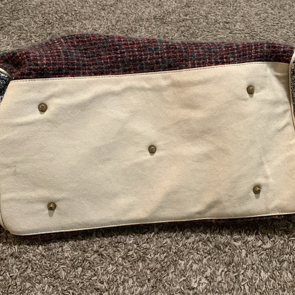 Deux Lux anthropology wool sequins weekender duffel travel bag short handles - Picture 12 of 13